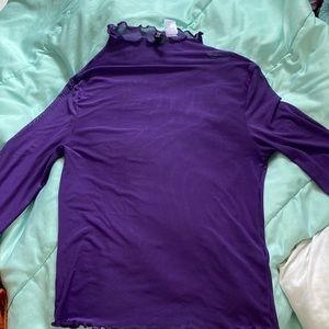 See-Through Purple Long Sleeve Shirt *Covers up on the neck